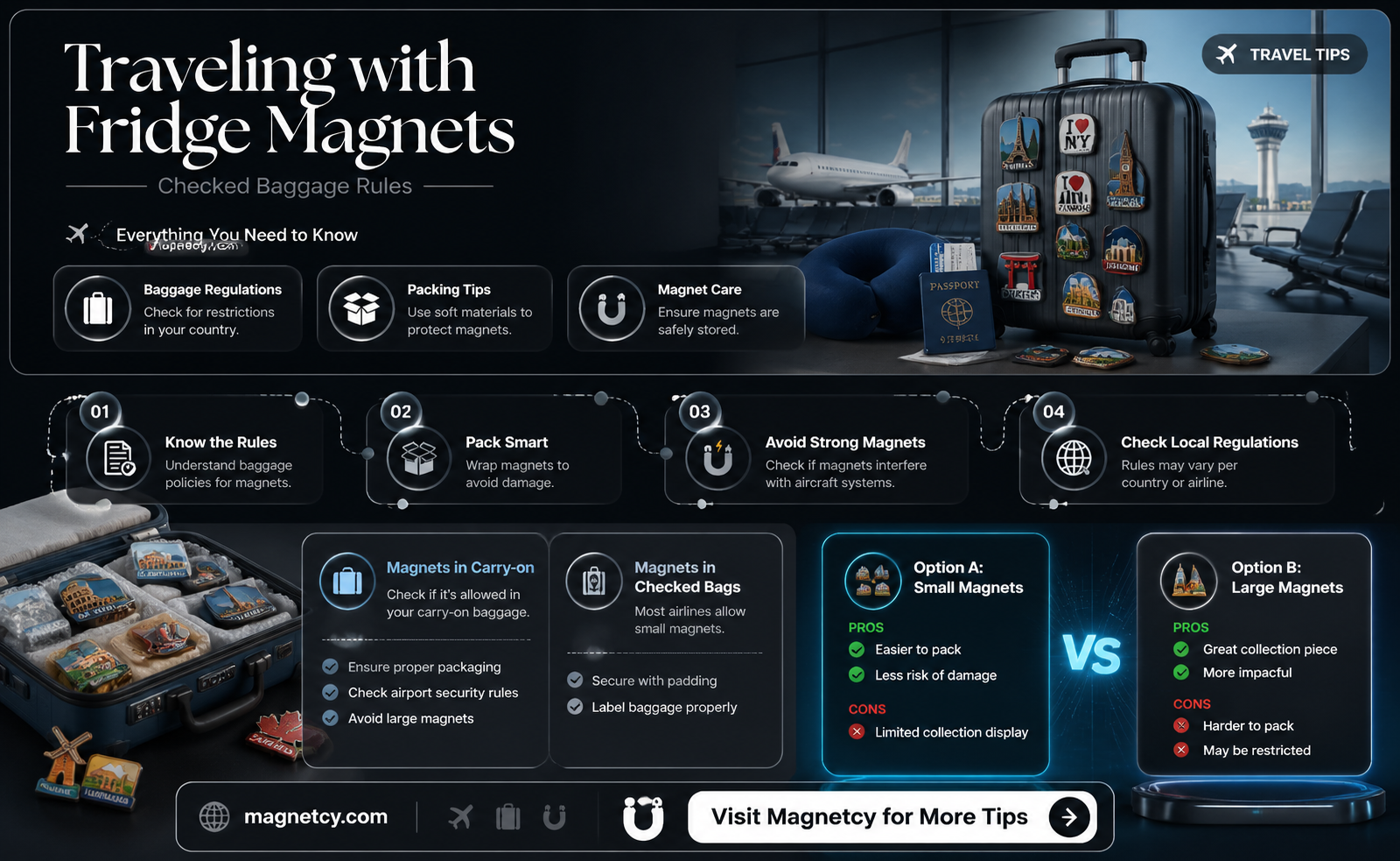 are fridge magnets allowed in checked baggage