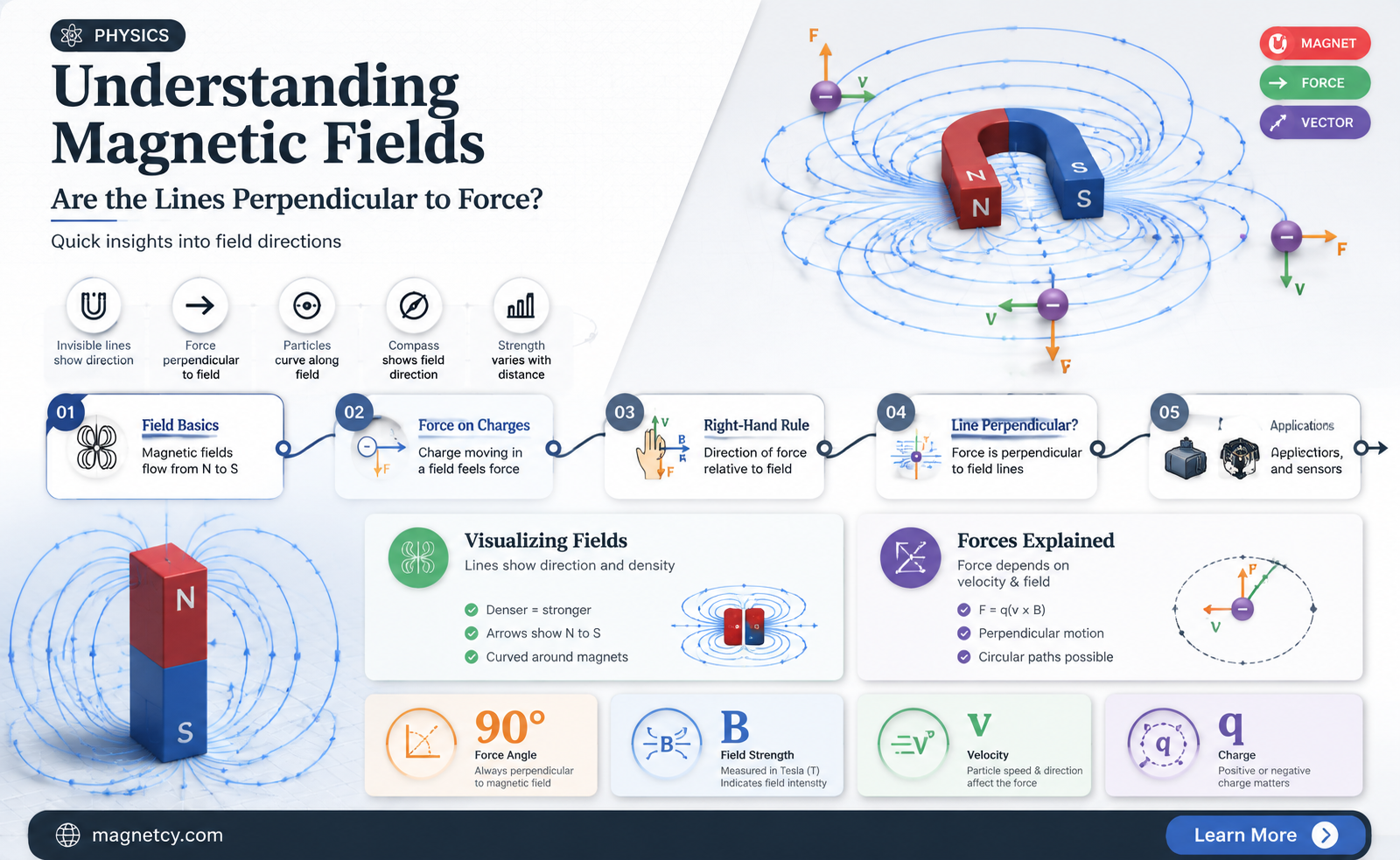 are magnetic field lines perpendicular to force