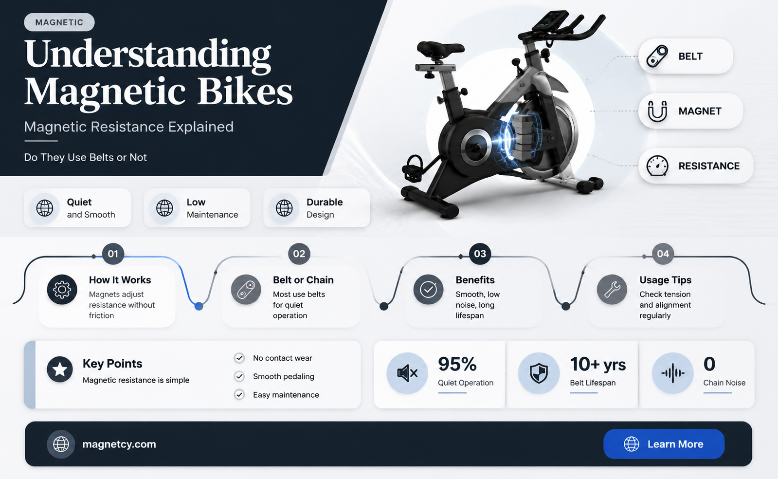 are there qny belts on magnetic resistance exercise bikes