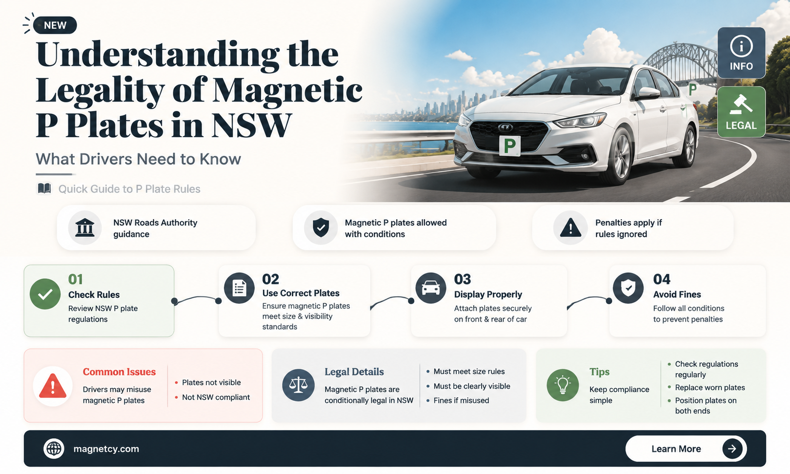 are magnetic p plates illegal in nsw