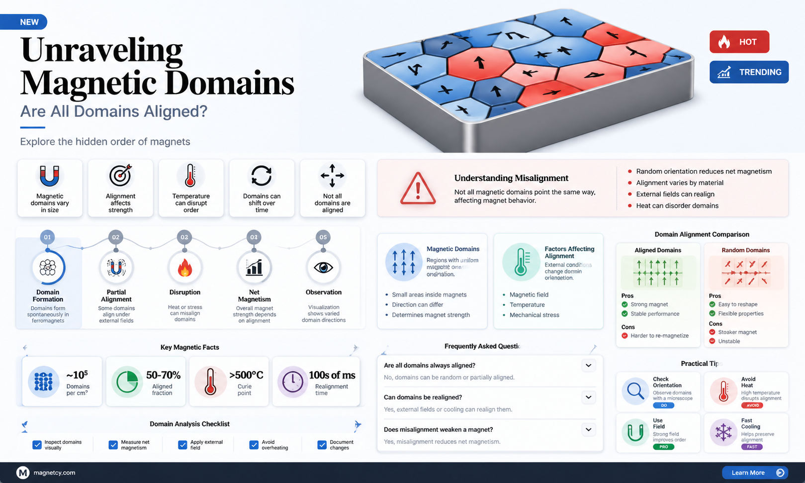 are all magnetic domains aligned in same direction