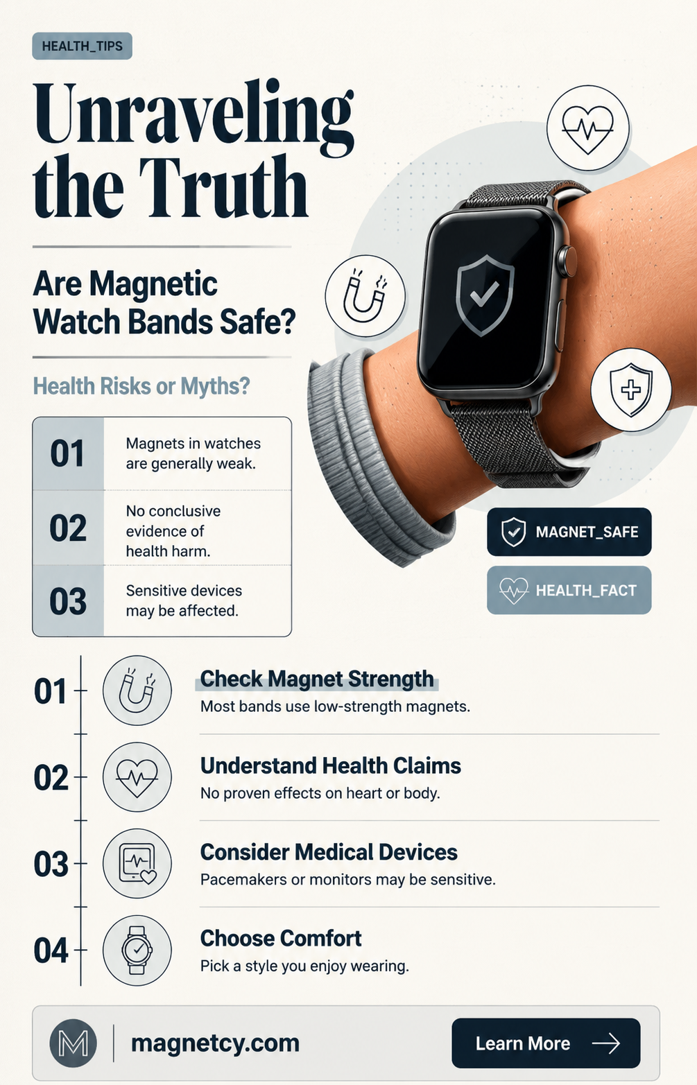 are magnetic watch bands bad for you