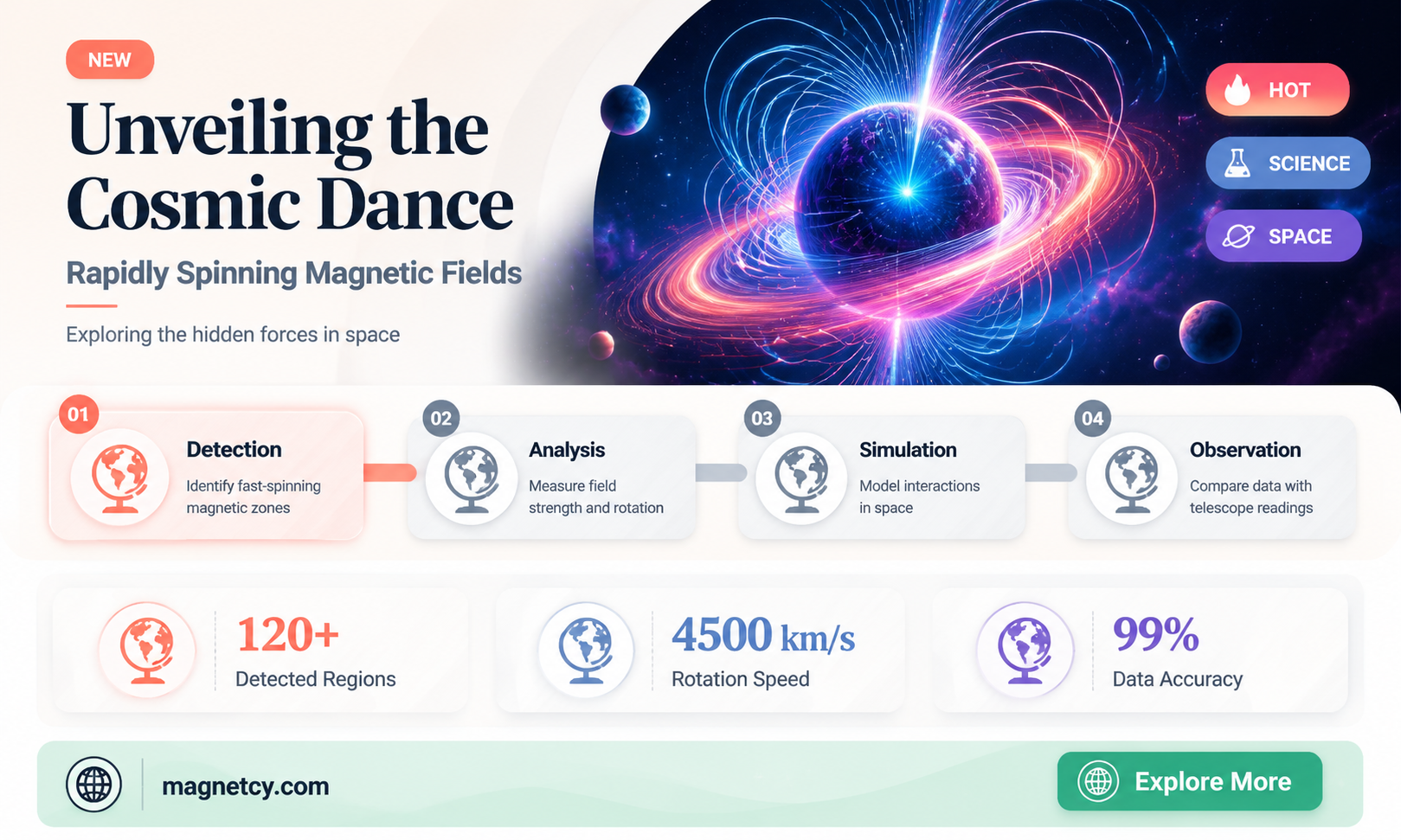 are there rapidly spinning magnetic fields in space