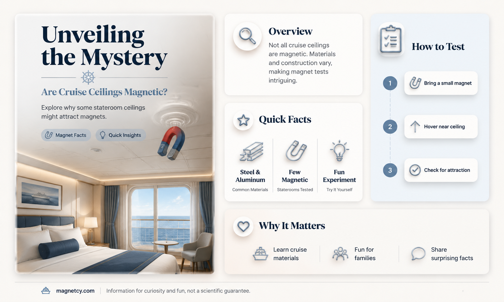 are the cruise stateroom ceilings magnetic too