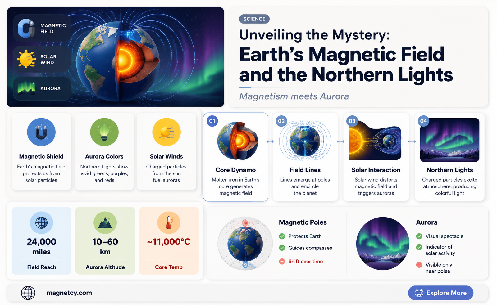 are the northern ligjts magnetic field of earth
