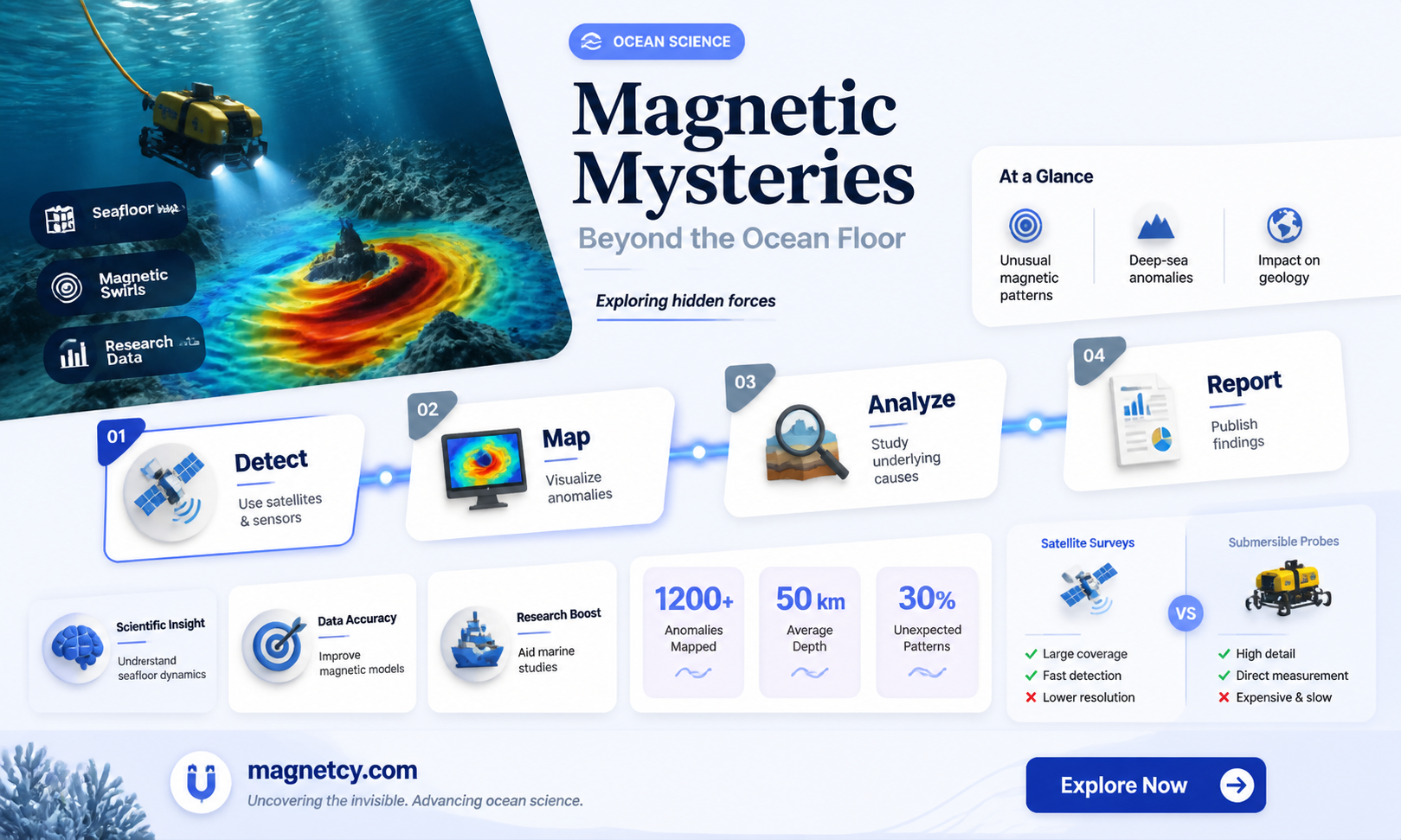 are magnetic anomalies only found on the sea floor
