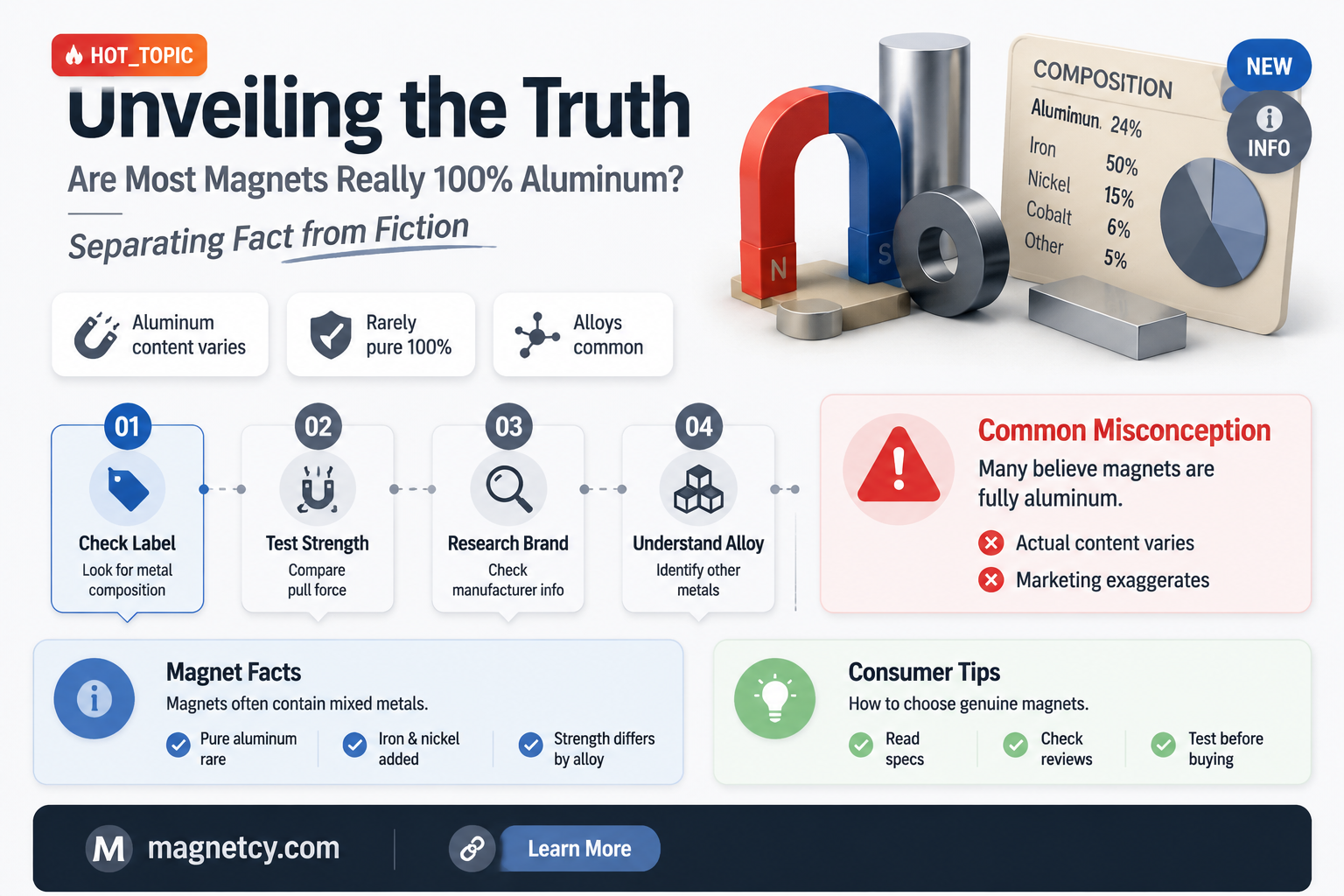 are most magnets made from 100 aluminum