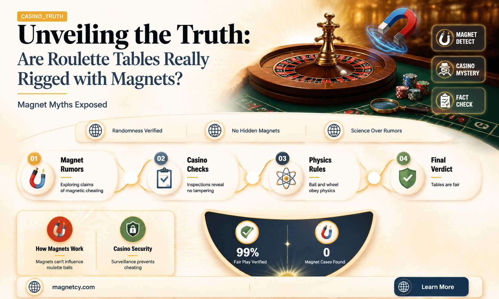 are there magnets on the roulette tables rigged