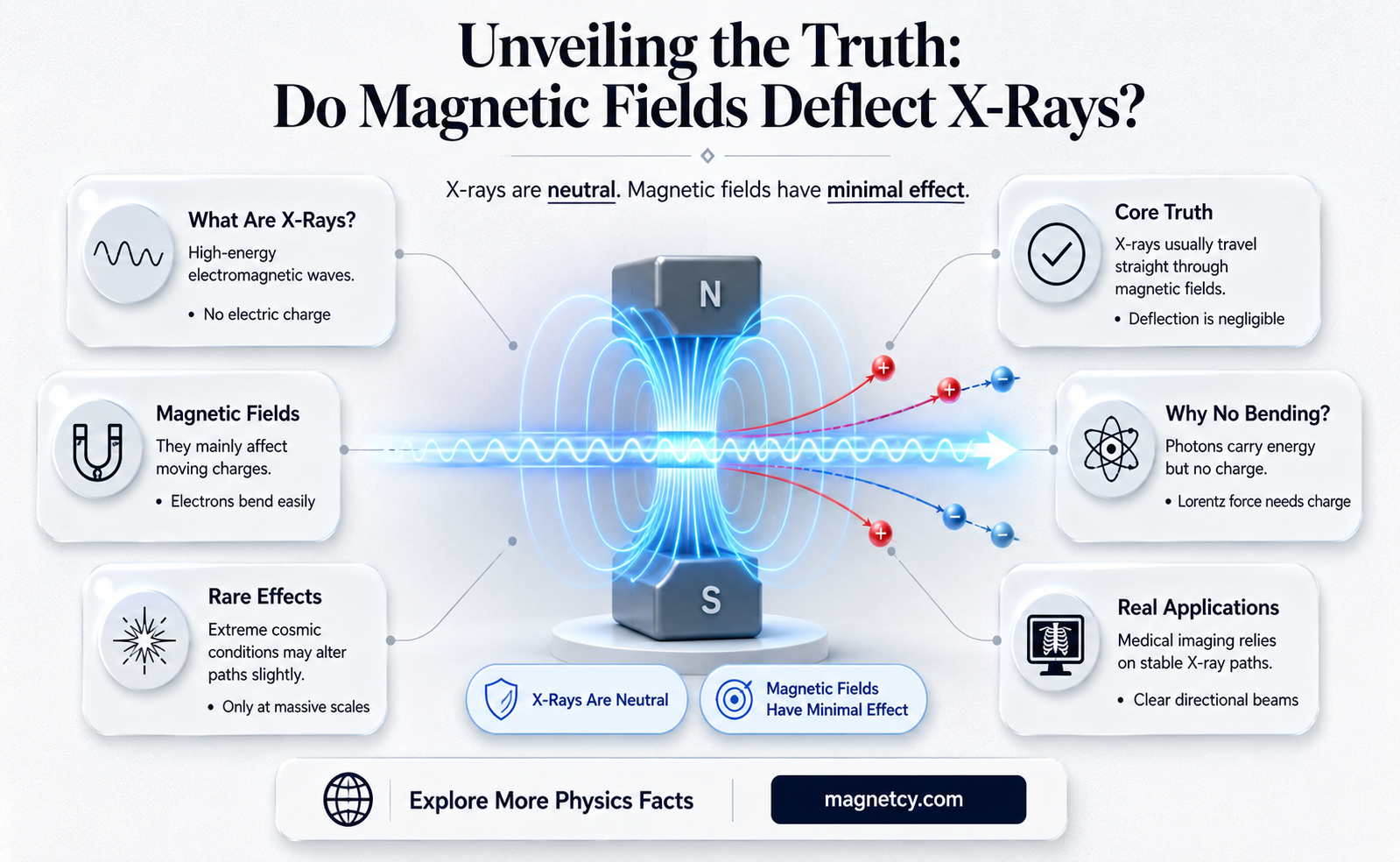 are x rays deflected by magnetic fields