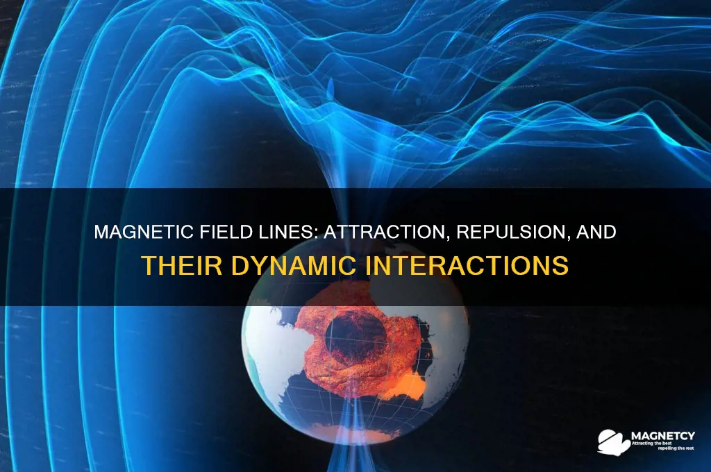 what happens to field lines magnetic attraction repulsion