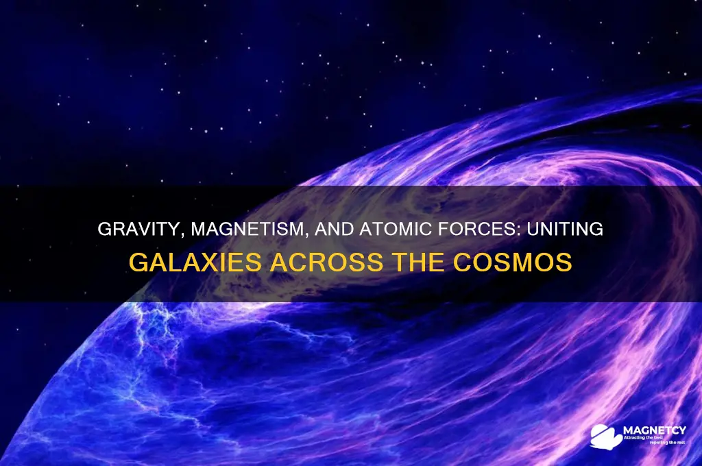 what holds a galaxy together atomic attractions electricity magnetism gravity