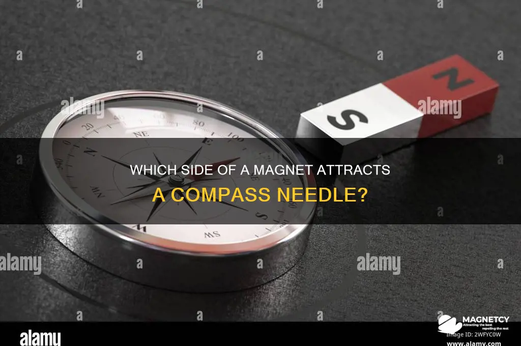 what side of the magnet does the compass attract to