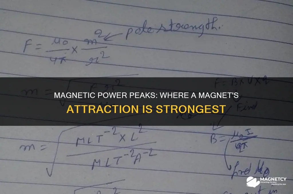 where is the attractive force of a magnet greatest