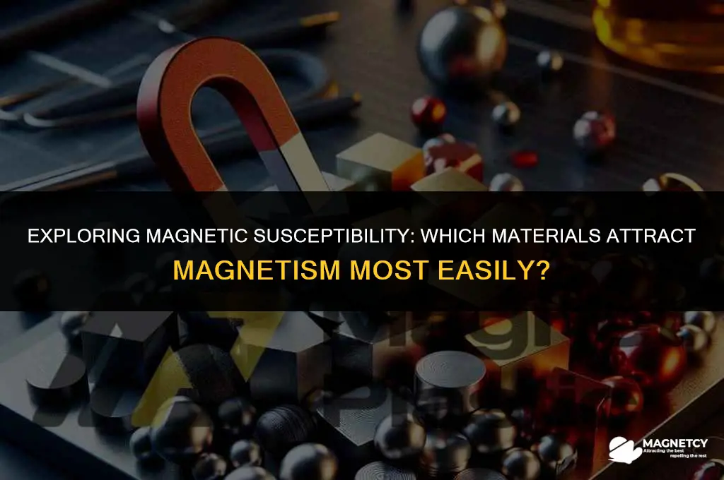which of the following would experience induced magnetism most easily
