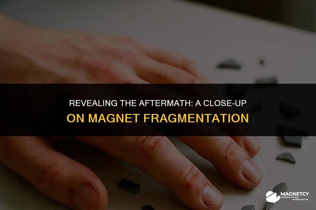 which shows the pieces after the magnet is cut